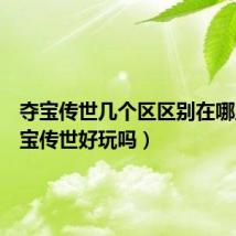 夺宝传世几个区区别在哪里(夺宝传世好玩吗)