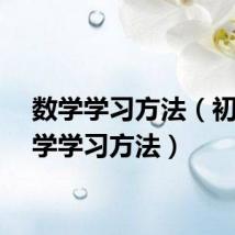 数学学习方法（初中数学学习方法）