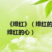 《绯红》（绯红的篮球绯红的心）