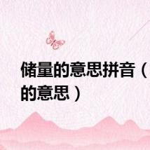 储量的意思拼音（储量的意思）