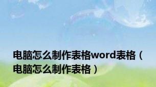 电脑怎么制作表格word表格（电脑怎么制作表格）
