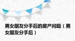 男女朋友分手后的房产问题（男女朋友分手后）