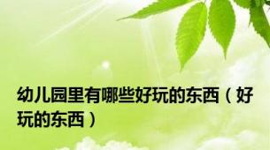 幼儿园里有哪些好玩的东西（好玩的东西）