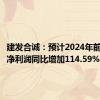 建发合诚：预计2024年前三季度净利润同比增加114.59%