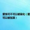 爱情可不可以被量化（爱情可不可以被加满）