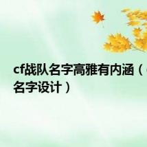 cf战队名字高雅有内涵(cf战队名字设计)