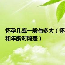 怀孕几率一般有多大(怀孕几率和年龄对照表)