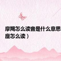 摩羯怎么读音是什么意思(摩羯座怎么读)