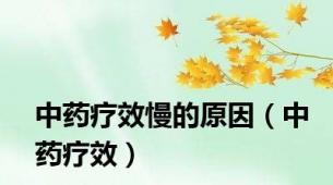 中药疗效慢的原因（中药疗效）