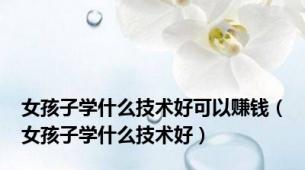 女孩子学什么技术好可以赚钱（女孩子学什么技术好）