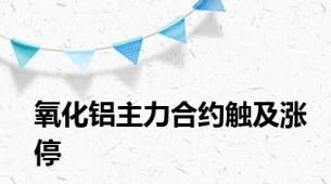 氧化铝主力合约触及涨停
