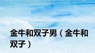 金牛和双子男（金牛和双子）