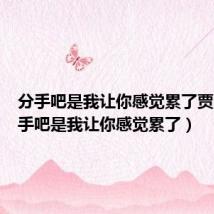 分手吧是我让你感觉累了贾涛(分手吧是我让你感觉累了)