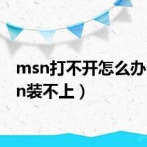 msn打不开怎么办(msn装不上)