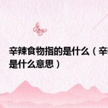 辛辣食物指的是什么(辛辣的辛是什么意思)