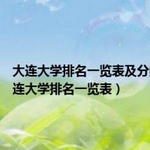 大连大学排名一览表及分数(大连大学排名一览表)