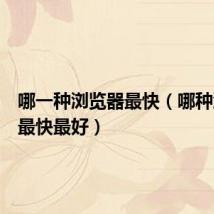 哪一种浏览器最快(哪种浏览器最快最好)