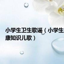 小学生卫生歌谣(小学生卫生健康知识儿歌)