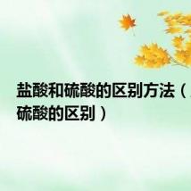 盐酸和硫酸的区别方法(盐酸和硫酸的区别)