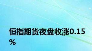 恒指期货夜盘收涨0.15%