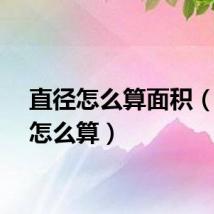 直径怎么算面积(直径怎么算)
