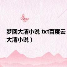 梦回大清小说 txt百度云(梦回大清小说)