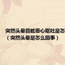 突然头晕目眩恶心呕吐是怎么回事(突然头晕是怎么回事)