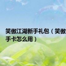 笑傲江湖新手礼包(笑傲江湖新手卡怎么用)