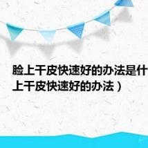 脸上干皮快速好的办法是什么(脸上干皮快速好的办法)