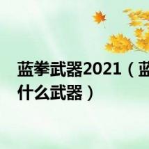 蓝拳武器2021(蓝拳用什么武器)