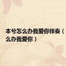 本兮怎么办我爱你伴奏(本兮怎么办我爱你)