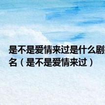 是不是爱情来过是什么剧插曲歌名(是不是爱情来过)