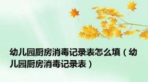 幼儿园厨房消毒记录表怎么填（幼儿园厨房消毒记录表）