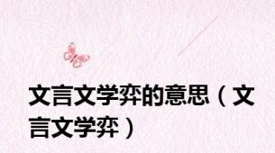 文言文学弈的意思（文言文学弈）