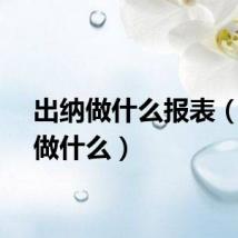 出纳做什么报表（出纳做什么）