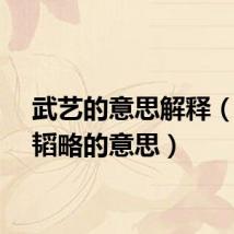 武艺的意思解释（武艺韬略的意思）