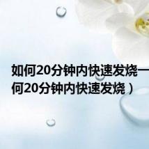 如何20分钟内快速发烧一次(如何20分钟内快速发烧)