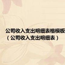 公司收入支出明细表格模板怎么做(公司收入支出明细表)