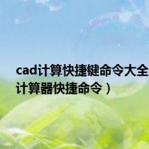 cad计算快捷键命令大全(cad计算器快捷命令)