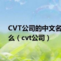 CVT公司的中文名叫什么(cvt公司)