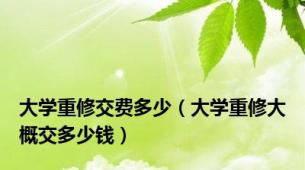大学重修交费多少（大学重修大概交多少钱）