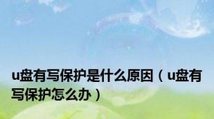 u盘有写保护是什么原因（u盘有写保护怎么办）