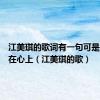 江美琪的歌词有一句可是泪啊落在心上（江美琪的歌）
