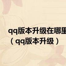 qq版本升级在哪里设置(qq版本升级)