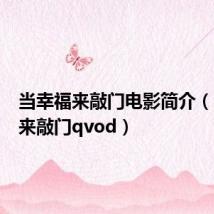当幸福来敲门电影简介(当幸福来敲门qvod)