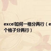 excel如何一格分两行(excel一个格子分两行)