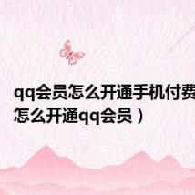qq会员怎么开通手机付费(手机怎么开通qq会员)