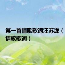 第一首情歌歌词汪苏泷(第一首情歌歌词)
