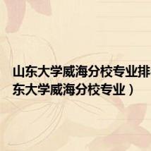 山东大学威海分校专业排名(山东大学威海分校专业)