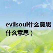 evilsoul什么意思(evil什么意思)